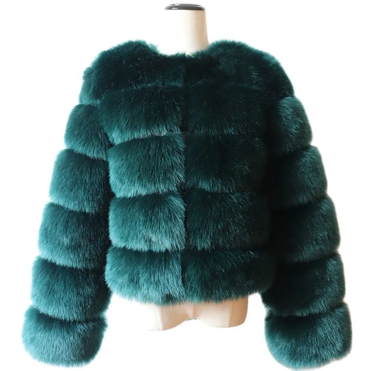 Long Sleeve Faux Fur Coat - Your Shiny Clothes
