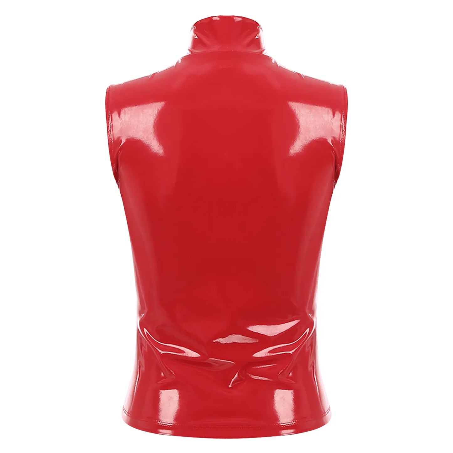 PVC Leather Sleeveless Crop Top - Your Shiny Clothes