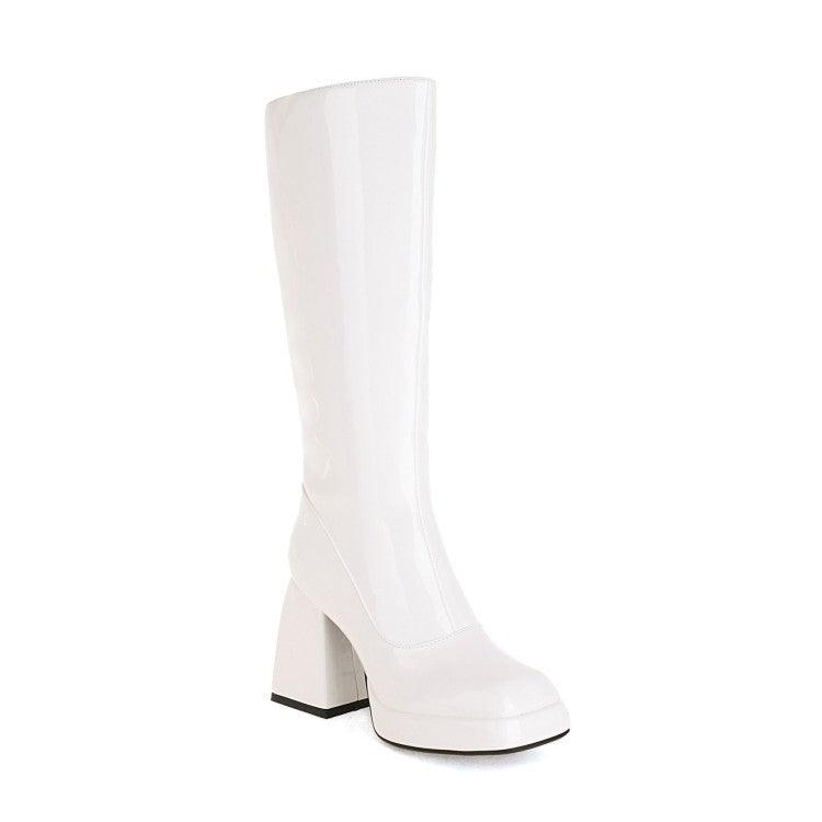 Platform Candy Color Knee High Boots - Your Shiny Clothes