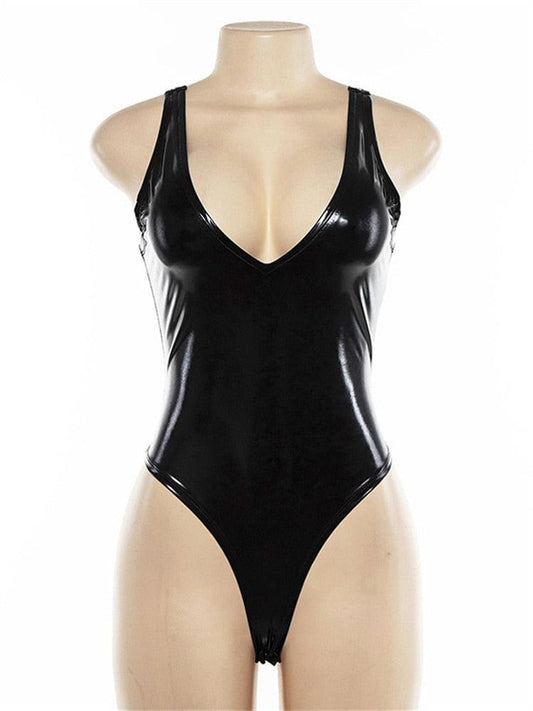 Pu Leather Bodysuit - Your Shiny Clothes