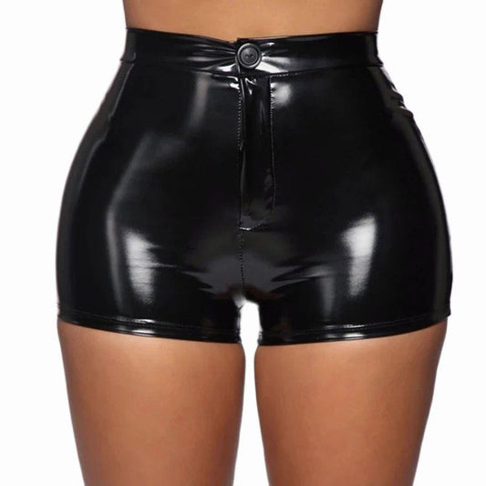 High Waist Leather Shorts - Your Shiny Clothes